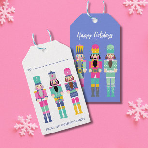 CHRISTMAS BRIGHT COLORS NUTCRACKER GIFT STICKER TAGS