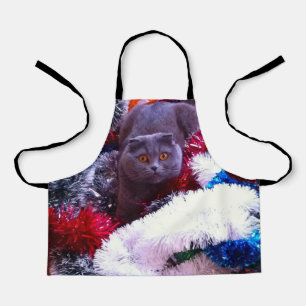 Christmas British blue cat Apron
