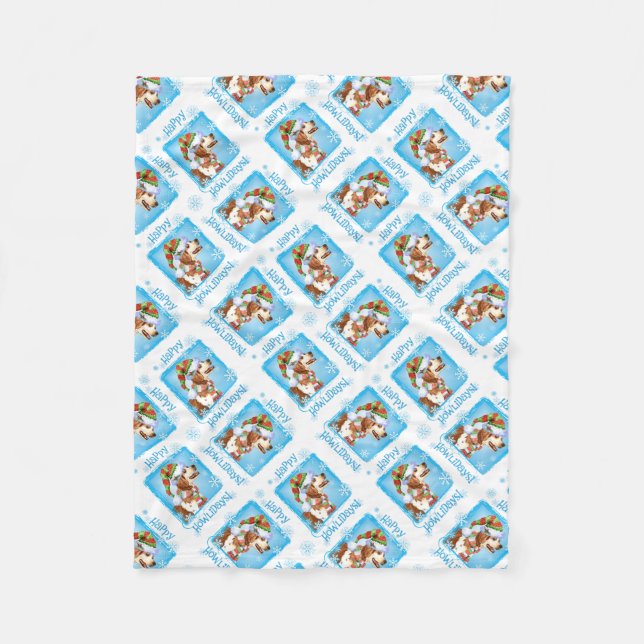 Christmas Brittany Fleece Blanket (Front)