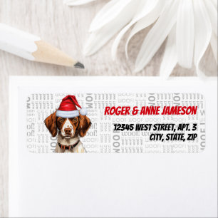 Christmas Brittany Spaniel Dog Holiday Address