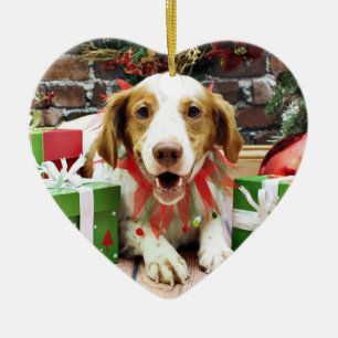 Christmas - Brittany Spaniel - Kinnick Ceramic Tree Decoration