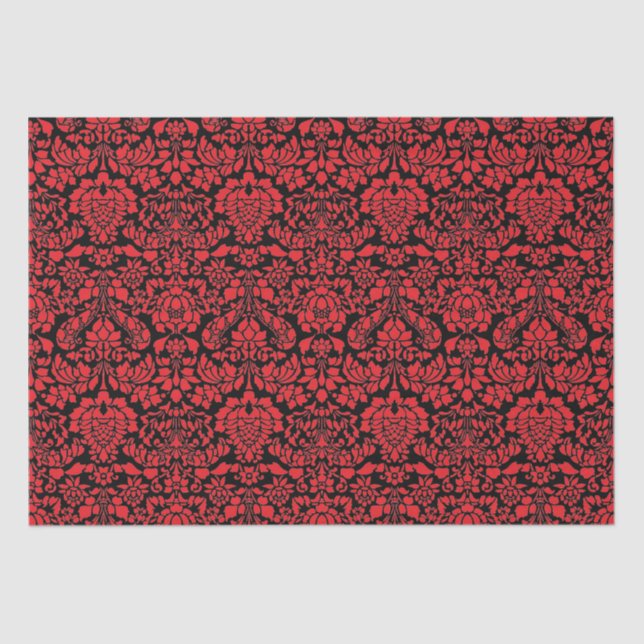 Christmas Brocade Dark Red Tissue Paper (Front)