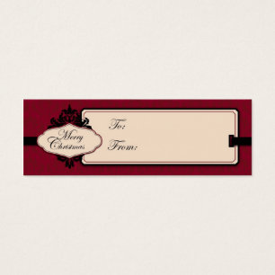 Christmas Brocade Red Gift Tag