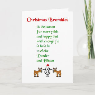 Christmas Bromides - a funny Christmas poem Holiday Card