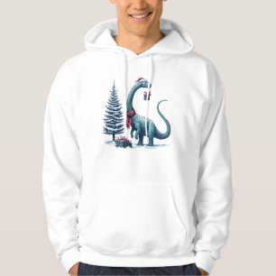 Christmas Brontosaurus dinosaur Hoodie