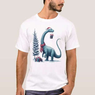 Christmas Brontosaurus dinosaur T-Shirt