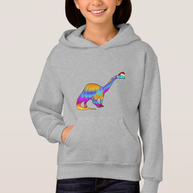 Christmas Brontosaurus Funny Colourful Dinosaur  (Front)