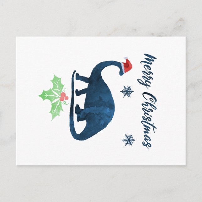 Christmas Brontosaurus Postcard (Front)