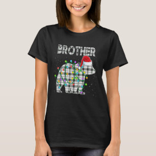 Christmas Brother Bear Black White Plaid Matching T-Shirt