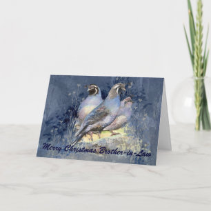 Christmas Brother-in-Law California Quail Bird Holiday Card