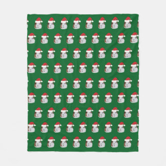 Christmas Brown and White Guinea Pig Fleece Blanket