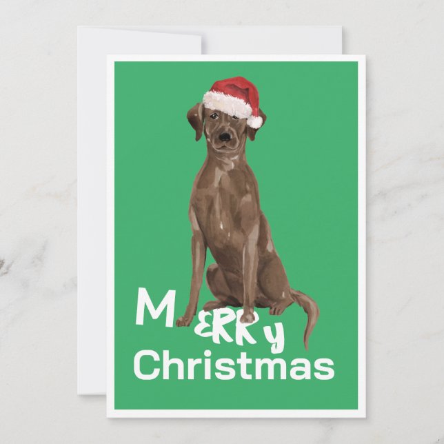 Christmas Brown Labrador Dog Merry Greeting Card  (Front)