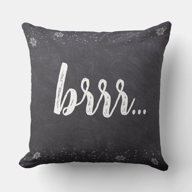 Christmas, Brrr.., snowflakes, chalkboard Cushion (Front)