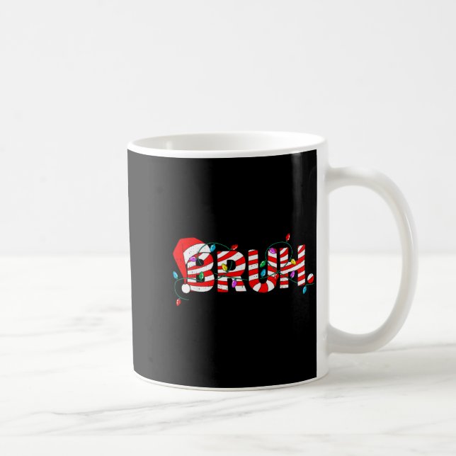 Christmas Bruh Candy Cane Santa Hat Xmas Slang Mem Coffee Mug (Right)