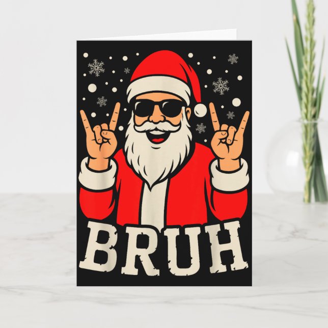 Christmas Bruh Meme Funny Santa Claus Teen Boys Ki Card (Front)