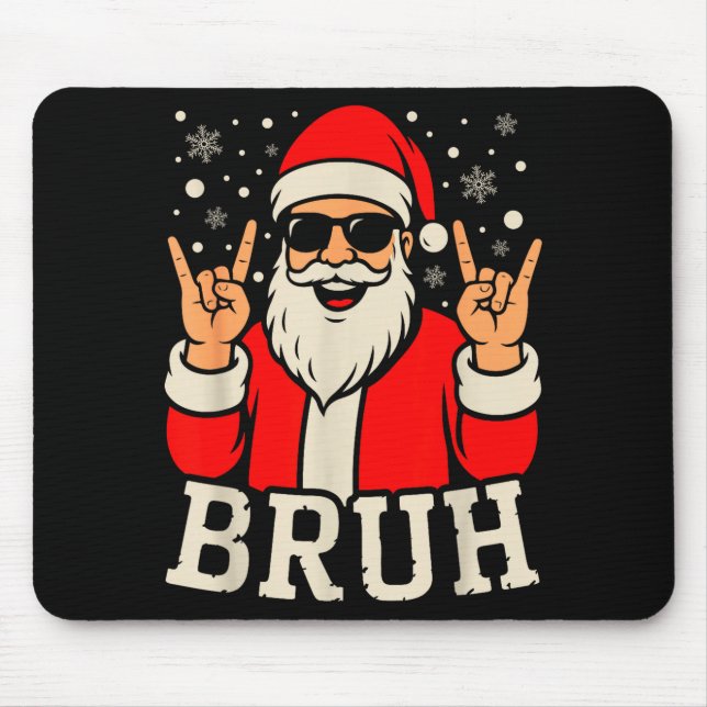 Christmas Bruh Meme Funny Santa Claus Teen Boys Ki Mouse Mat (Front)