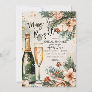 Christmas brunch and bubbly bridal shower  invitation