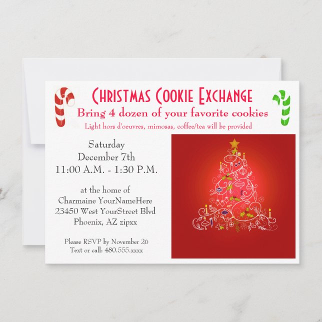 Christmas Brunch Cookie Exchange Invitation (Front)