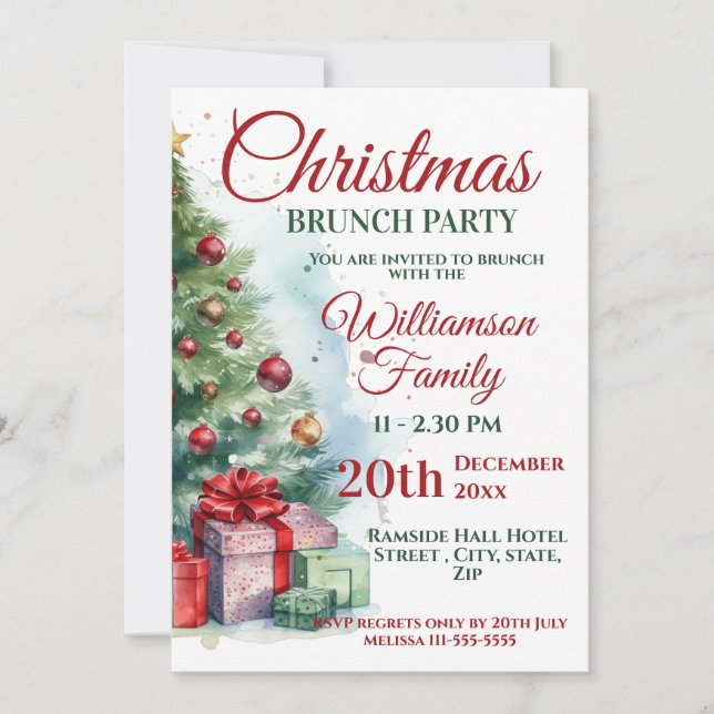 Christmas Brunch  Invitation (Front)