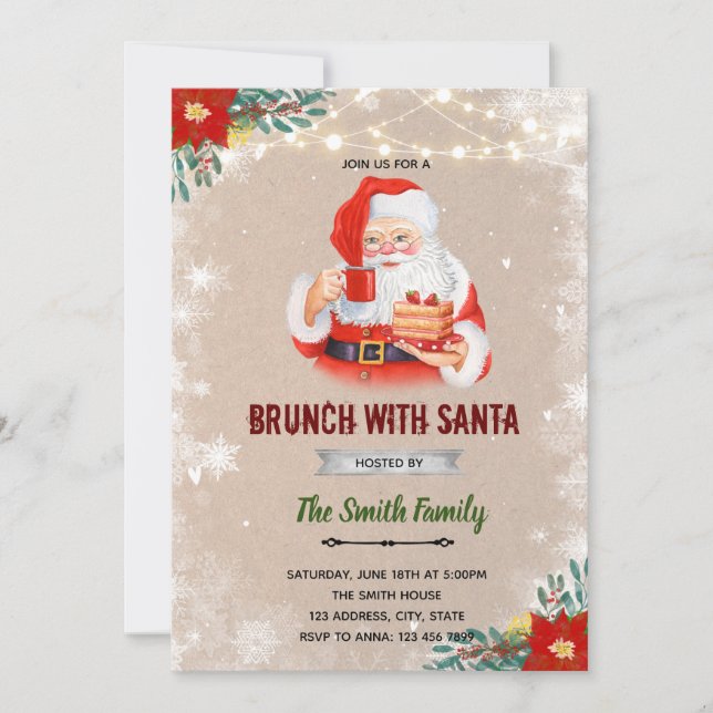 Christmas brunch with Santa invitation (Front)