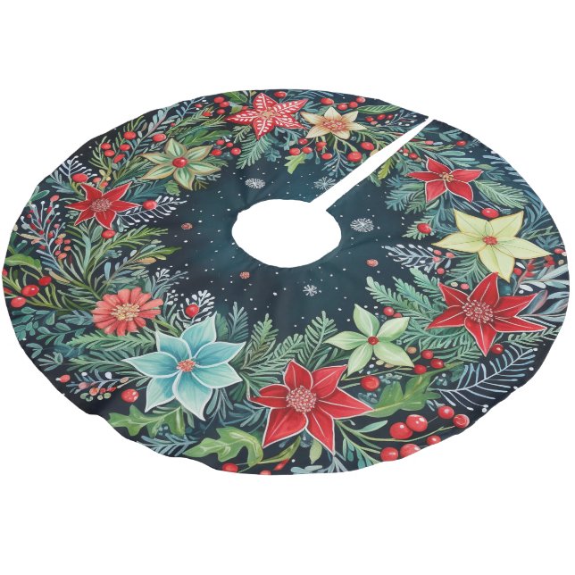 Christmas Brushed Polyester Tree Skirt (Angled)