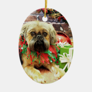 Christmas - Brussels Griffon - Oliver Ceramic Tree Decoration