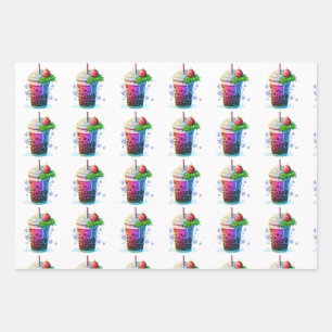 Christmas bubble tea wrapping paper