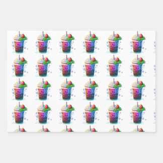 Christmas bubble tea wrapping paper