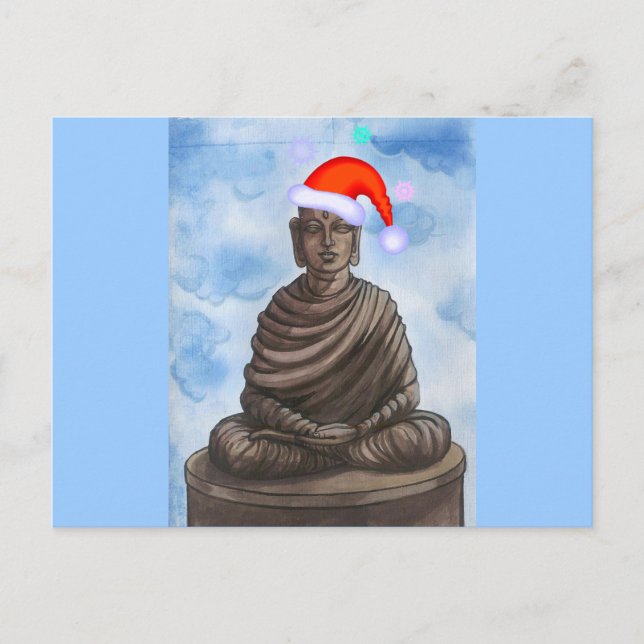 Christmas Buddha! Holiday Postcard (Front)