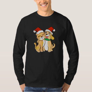 Christmas Buddies Pals Dog Cat Santa Hats Christma T-Shirt