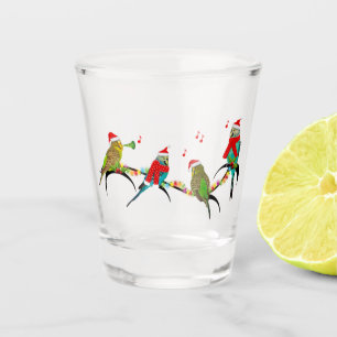 Christmas Budgie Frenzy Gift Glass