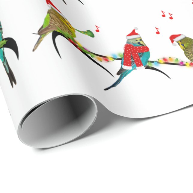 Christmas Budgie Frenzy Wrapping Paper (Roll Corner)