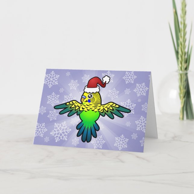 Christmas Budgie Holiday Card (Front)