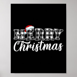 Christmas Buffalo Black And White Plaid For Men Wo Poster