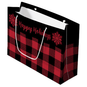 Christmas Buffalo Check Red SF Large Gift Bag