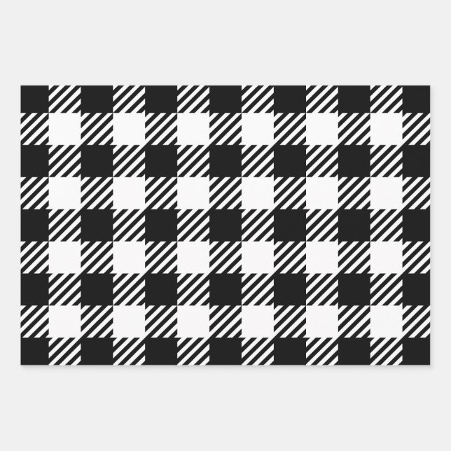 Christmas Buffalo Check Wrapping Paper Set (Front)
