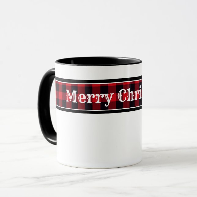 Christmas Buffalo Plaid Coffee Mug (Front Left)
