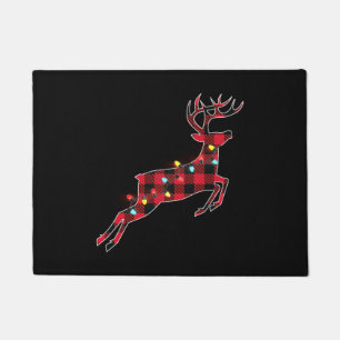 Christmas Buffalo Plaid Deer Red Family Pajama T- Doormat