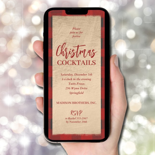 Christmas Buffalo Plaid Party Invitation (INSTANT DOWNLOAD and/or PRINTED Christmas Buffalo Plaid Party Invitations)