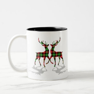 Christmas Buffalo Plaid Red Blue Green Plaid Two-Tone Coffee Mug