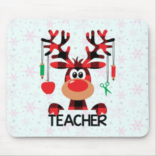 Christmas Buffalo Plaid Teacher Mouse Mat