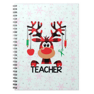 Christmas Buffalo Plaid Teacher Notebook