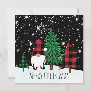 Christmas Buffalo Print Gnome Christmas Card