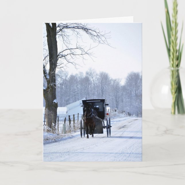 Christmas Buggy Ride Holiday Card (Front)