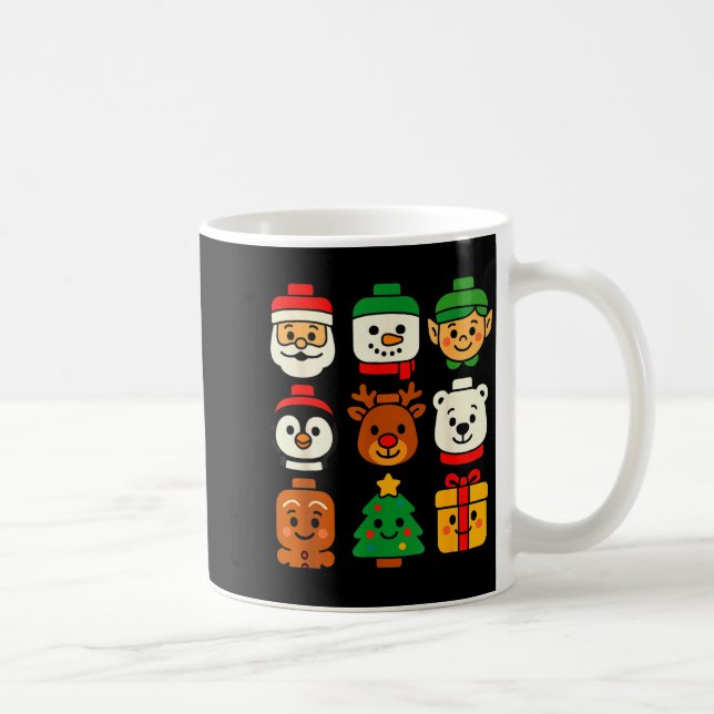 Christmas Building Brick Santa Elf Snowman Xmas Bo Coffee Mug (Right)