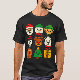 Christmas Building Brick Santa Elf Snowman Xmas Bo T-Shirt