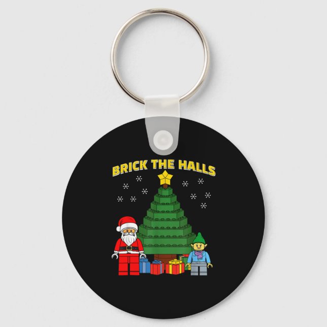 Christmas Building Bricks Brick The Halls Block Bu Key Ring (Front)