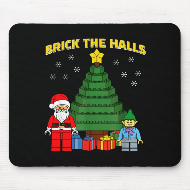 Christmas Building Bricks Brick The Halls Block Bu Mouse Mat (Front)