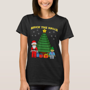 Christmas Building Bricks Brick The Halls Block Bu T-Shirt