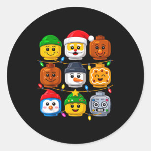 Christmas Building Crew Costume Master Builder Blo Classic Round Sticker